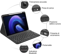 FOGARI Xiaomi Pad 6/6 Pro Tok Billentyűzettel Bluetooth Mágneses Eltávolítható Fekete 7
