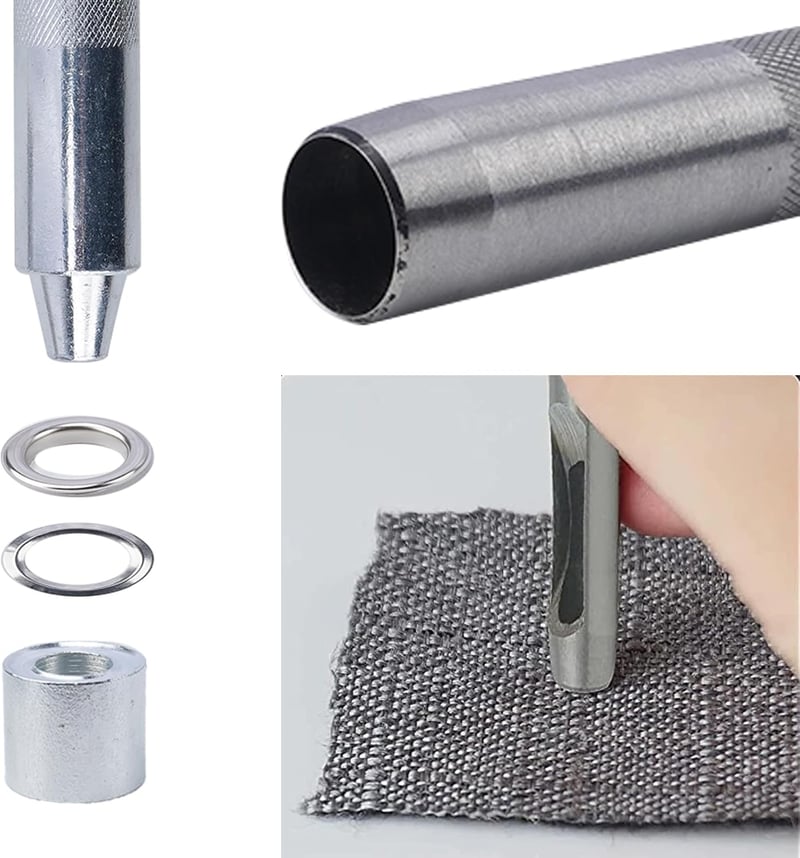 FOGAWA 120 db 14 mm fém réz színű lyukasztószemes szett alátéttel szerszámkészlet bőrhöz sátor ponyvához cipőhöz
