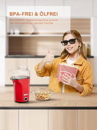 FOHERE forrólevegős popcornkészítő 1400 W, 4 L / 120 g, olajmentes 8