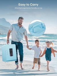FOHERE 2 az 1-ben mini hűtőszekrény 15 L, DC/AC, Eco mód - kék 4