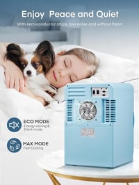 FOHERE 2 az 1-ben mini hűtőszekrény 15 L, DC/AC, Eco mód - kék 6