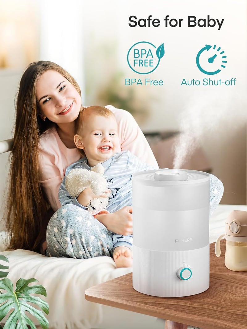 FOHERE 3,2L ultrahangos párásító, hűvös köd, illóolaj diffúzor, 7 színű LED, csendes, BPA-mentes
