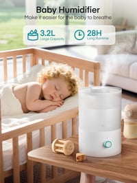 FOHERE 3,2L ultrahangos párásító, hűvös köd, illóolaj diffúzor, 7 színű LED, csendes, BPA-mentes 2