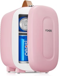 FOHERE 5 literes mini hűtőszekrény kozmetikumokhoz, italokhoz, 220V/12V, hálószobai és autós hűtő, rózsaszín 1