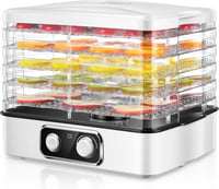 FOHERE Élelmiszer Szárító 35-70°C Hőmérséklet Szabályozás 5 Fiók 360° Légkeringés 1