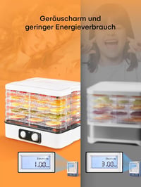 FOHERE Élelmiszer Szárító 35-70°C Hőmérséklet Szabályozás 5 Fiók 360° Légkeringés 5