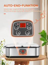 FOHERE 159B joghurtkészítő, 8 üveggel és fedővel, LCD kijelző - ezüst 3