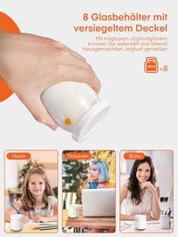 FOHERE 159B joghurtkészítő, 8 üveggel és fedővel, LCD kijelző - ezüst 4