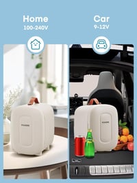 FOHERE Mini Hűtő 5L - Hordozható Hűtőszekrény USB/220V/12V Tápellátással, Italok és Kozmetikumok Tárolására, Otthonra, Autóba, Irodába, Fehé 9