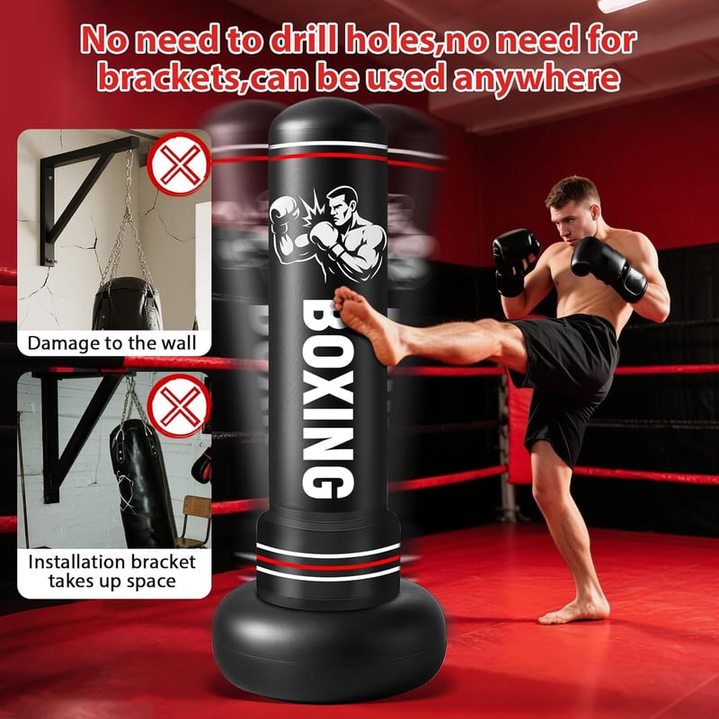 Fohil 190 cm-es álló boxzsák ökölvívás kesztyűvel és pumpával