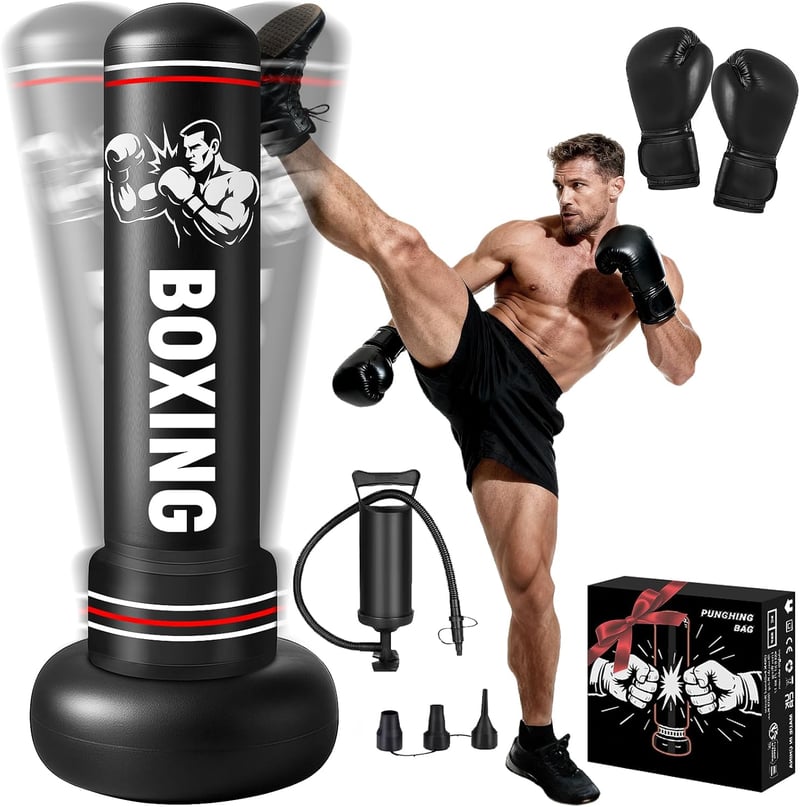 Fohil 190 cm-es álló boxzsák ökölvívás kesztyűvel és pumpával