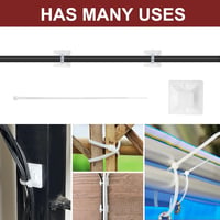 Fohirey Kábelkötegelő Szett 200db Fehér Nylon Kábelkötegelő 120-150mm + 100db Öntapadós Tartó UV Álló Kábelrögzítő 6