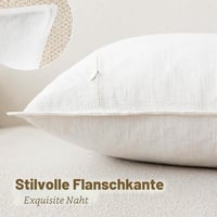 Foindtower 2 ks obliečok na vankúš 50x50 cm krémovobiele ľanové boho dekoratívne obliečky na vankúše na pohovku do obývačky a spálne vo farmárskom štýle 3
