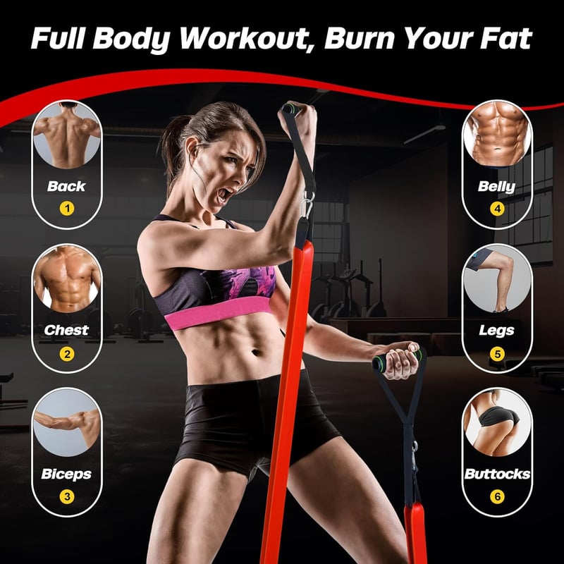 Fokky Fitneszbandok Szett Ajtóhorgony Védőpárnával Edzéshez Jóga Pilates - Light Yellow, Bright Red, Dark Black