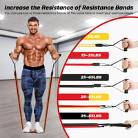 Fokky Fitneszbandok Szett Ajtóhorgony Védőpárnával Edzéshez Jóga Pilates - Light Yellow, Bright Red, Dark Black 3