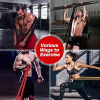 Fokky Fitneszbandok Szett Ajtóhorgony Védőpárnával Edzéshez Jóga Pilates - Light Yellow, Bright Red, Dark Black 5