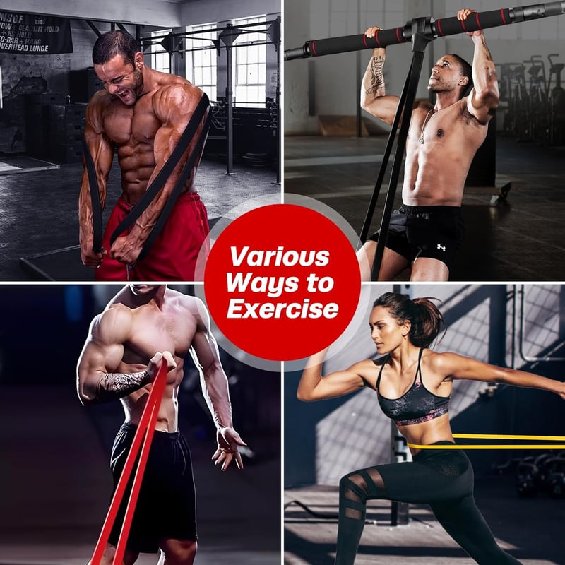Fokky Fitneszbandok Szett Ajtóhorgony Védőpárnával Edzéshez Jóga Pilates - Light Yellow, Bright Red, Dark Black