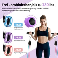 Fokky Pilates Bar Set so 6 odporovými gumami 20-180 LBS, skladacia pilates tyč s cvičebnými gumami, fitness, jóga, crossfit, strečing, domáce cvičenie 2