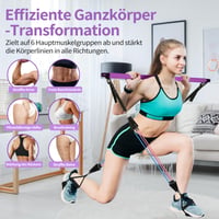 Fokky Pilates Bar Set so 6 odporovými gumami 20-180 LBS, skladacia pilates tyč s cvičebnými gumami, fitness, jóga, crossfit, strečing, domáce cvičenie 4