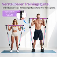 Fokky Pilates Bar Set so 6 odporovými gumami 20-180 LBS, skladacia pilates tyč s cvičebnými gumami, fitness, jóga, crossfit, strečing, domáce cvičenie 6