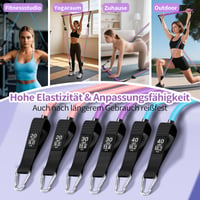 Fokky Pilates Bar Set so 6 odporovými gumami 20-180 LBS, skladacia pilates tyč s cvičebnými gumami, fitness, jóga, crossfit, strečing, domáce cvičenie 5