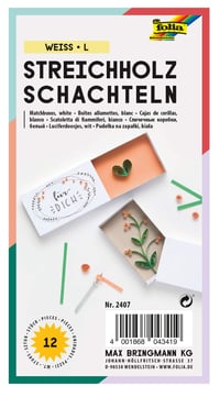 folia Prázdne zápalkové škatuľky 12 ks - Biele, Blanko, na vlastnú dekoráciu, 11x6x2 cm, DIY kreatívne balenie 3