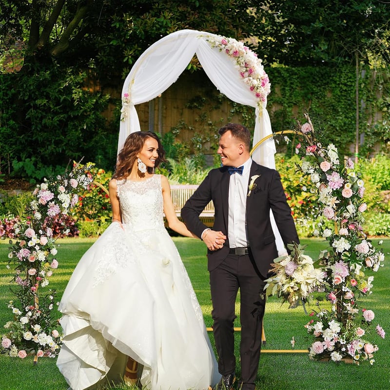 FOLLDALT Esküvői Ívek Szett 3 db Arany Fém Dekorációs Kerettel 120-180 cm