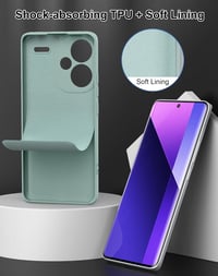 Foluu Folyékony Szilikon Tok Xiaomi Redmi Note 13 Pro Plus 5G Telefonhoz - Ütésálló Védőtok Mikroszálas Béléssel, Vékony Kialakítás, Világos 4