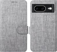 Foluu Google Pixel 8 Flip Tok - Prémium Műbőr Pénztárca Tok Kártyatartóval, Állvánnyal és Mágneses Zárral, TPU Keret, Ütésálló (Szürke) 8