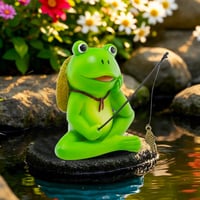Záhradná dekorácia FONDUO Frosch – Žaba na hranu kvetináča – Vonkajšia dekorácia odolná voči poveternostným vplyvom na balkón, do záhrady, na Veľkú noc – 8x5x21 cm, verzia F 7