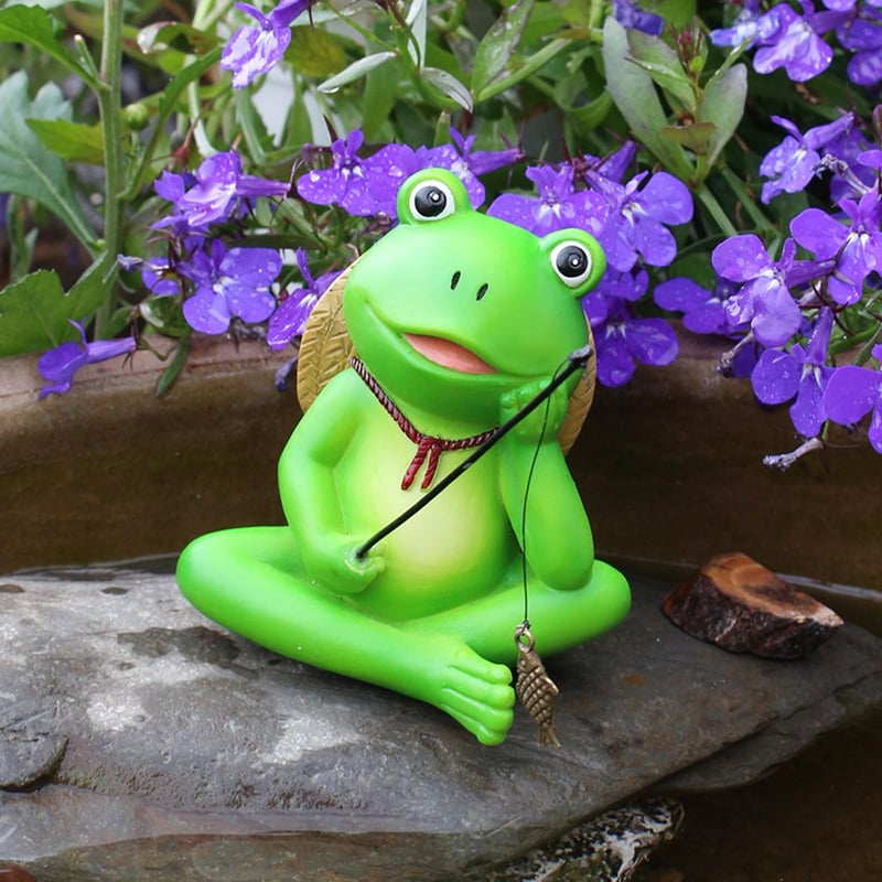 Záhradná dekorácia FONDUO Frosch – Žaba na hranu kvetináča – Vonkajšia dekorácia odolná voči poveternostným vplyvom na balkón, do záhrady, na Veľkú noc – 8x5x21 cm, verzia F