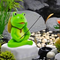 Záhradná dekorácia FONDUO Frosch – Žaba na hranu kvetináča – Vonkajšia dekorácia odolná voči poveternostným vplyvom na balkón, do záhrady, na Veľkú noc – 8x5x21 cm, verzia F 6