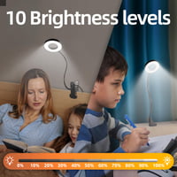 Foneso prijenosna svjetiljka za čitanje, 48 LED dioda, 3 načina rada, 10 razina svjetline, 360° fleksibilna USB svjetiljka za čitanje, za spavaću sobu, ured, crna 3