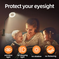 Foneso prijenosna svjetiljka za čitanje, 48 LED dioda, 3 načina rada, 10 razina svjetline, 360° fleksibilna USB svjetiljka za čitanje, za spavaću sobu, ured, crna 4