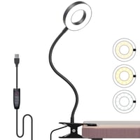 Foneso prijenosna svjetiljka za čitanje, 48 LED dioda, 3 načina rada, 10 razina svjetline, 360° fleksibilna USB svjetiljka za čitanje, za spavaću sobu, ured, crna 1