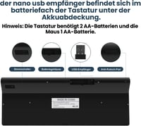Fonicer 2.4G Wireless Billentyűzet és Egér Nagyobb Betűkkel Látássérülteknek 4
