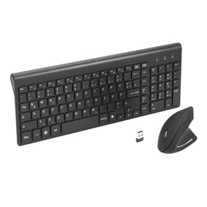 Fonicer 2.4GHz bežični ergonomski set tipkovnice i miša - crni