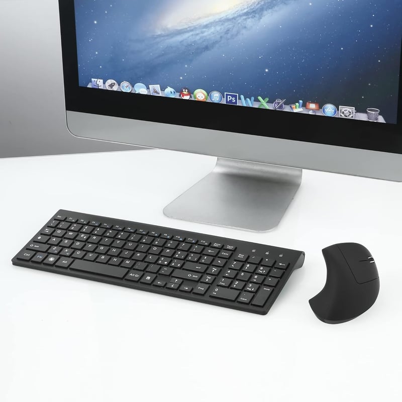Fonicer 2.4GHz Wireless Ergonomikus Billentyűzet és Egér Szett PC Laptophoz