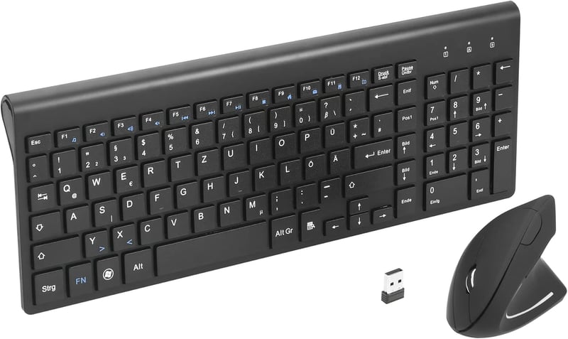 Fonicer 2.4GHz Wireless Ergonomikus Egér és Billentyűzet Szett Fekete