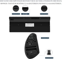 Fonicer 2.4GHz Wireless Ergonomikus Egér és Billentyűzet Szett Fekete 4