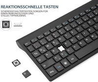 Fonicer 2.4GHz Wireless Ergonomikus Egér és Billentyűzet Szett Fekete 2