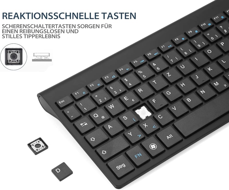 Fonicer 2.4GHz Wireless Ergonomikus Egér és Billentyűzet Szett Fekete