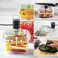Sistem de vidare multifuncțional FoodSaver VS3190X cu aparat de vidare manual, 1 rolă de vidare, 4 pungi de vidare și 4 pungi cu fermoar, argintiu-negru 5
