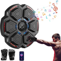 FOOING Okos Boxzsák Bluetooth Zenével, LED Fénnyel és 9 Sebességfokozattal, Fekete Edzőeszköz Kesztyűvel Otthoni Edzéshez 8