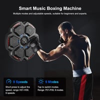 FOOING Okos Boxzsák Bluetooth Zenével, LED Fénnyel és 9 Sebességfokozattal, Fekete Edzőeszköz Kesztyűvel Otthoni Edzéshez 3