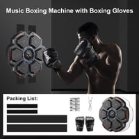 FOOING Okos Boxzsák Bluetooth Zenével, LED Fénnyel és 9 Sebességfokozattal, Fekete Edzőeszköz Kesztyűvel Otthoni Edzéshez 7