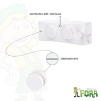 FORA Výsuvná nástenná šnúra na bielizeň 10 m - Dvojitá nerezová šnúra 2x5 m, uzamykateľný mechanizmus, max. 20 kg, úspora miesta, ABS telo 4