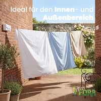 FORA Výsuvná nástenná šnúra na bielizeň 10 m - Dvojitá nerezová šnúra 2x5 m, uzamykateľný mechanizmus, max. 20 kg, úspora miesta, ABS telo 6