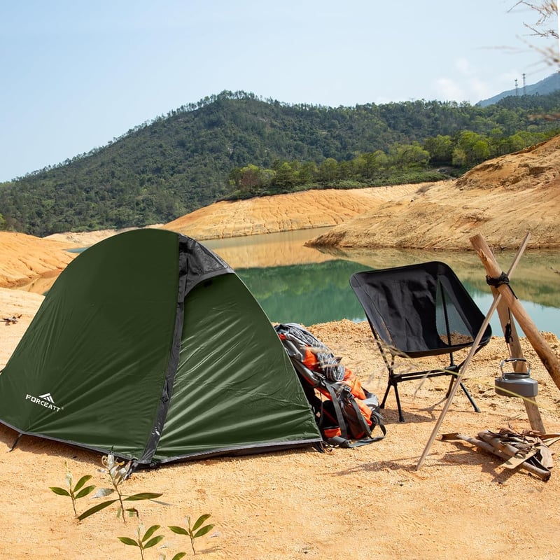 Forceatt 1 személyes ultralight sátor, vízálló kupola sátor gyors összeállítással - Dark Green-1 Person