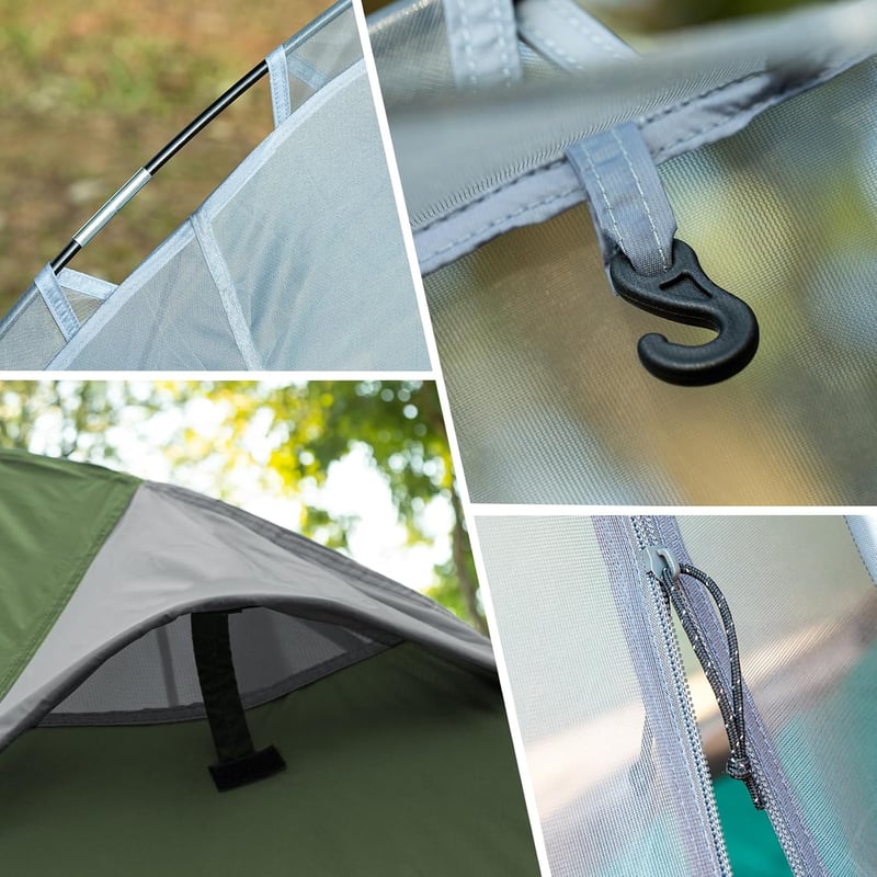 Forceatt 1 személyes ultralight sátor, vízálló kupola sátor gyors összeállítással - Dark Green-1 Person